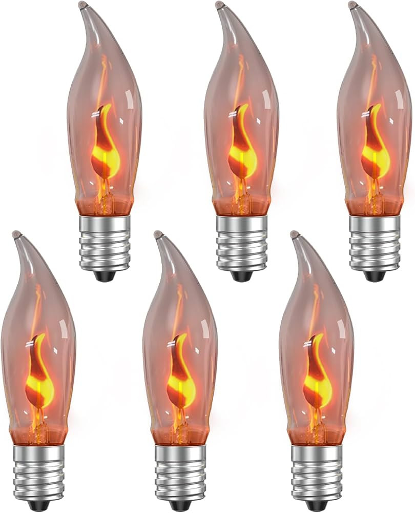 Hompavo Upgraded Flame Light Bulbs, Compact E12 Chandelier Base Candle Flickering Fire Light Bulb... | Amazon (US)