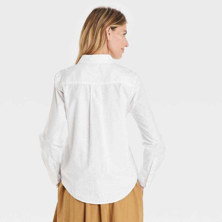 Women's Long Sleeve Oxford Button-Down Shirt - A New Day™ | Target