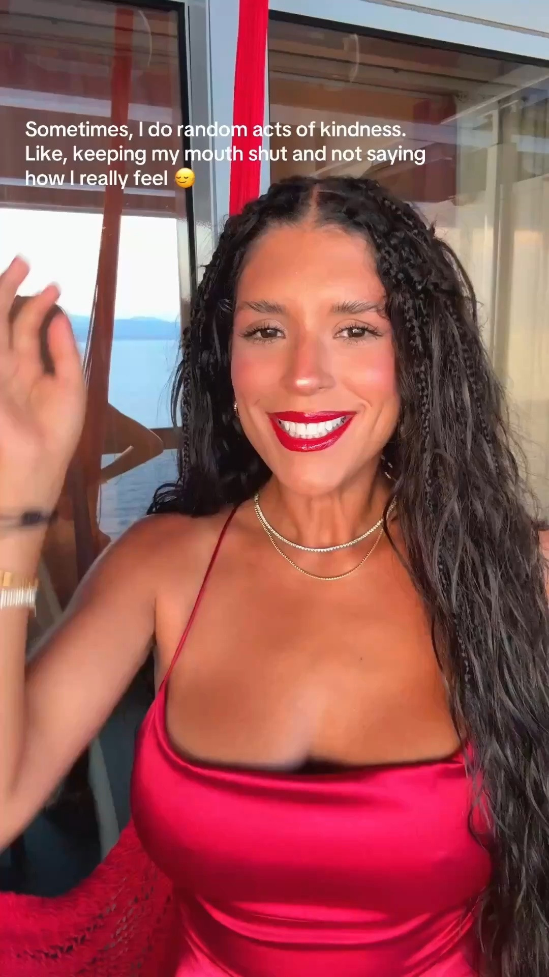 Red is having a moment ❤️ A silky statement top, bold lip, and layered jewelry make the whole look feel instantly glamorous.

#RedStyle #DateNightStyle #StatementLook

#LTKdayinmylife #LTKstorytime #LTKBeauty