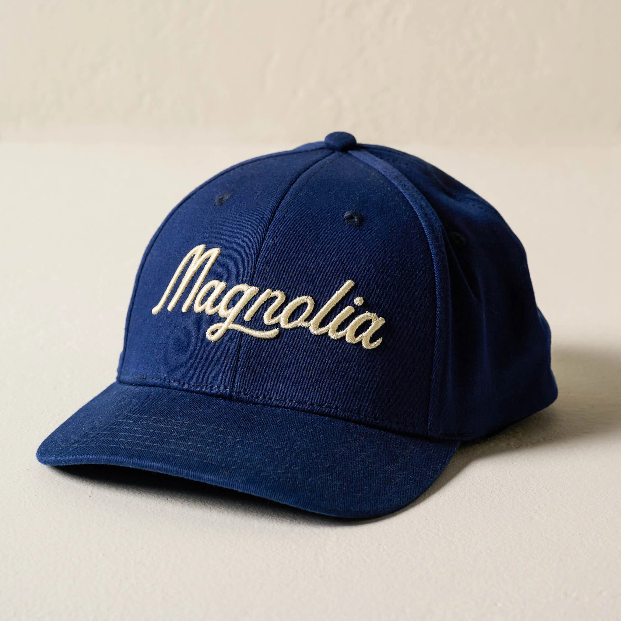 Magnolia Script Embroidered Navy Hat | Magnolia