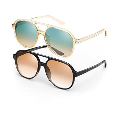QALLY Retro Aviator Sunglasses for Women Sunglasses Polarized Classic 70s Vintage Trendy Square A... | Amazon (US)