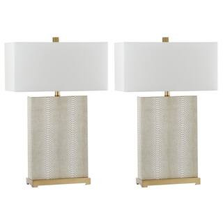 SAFAVIEH Joyce 27.75 in. Cream Table Lamp (Set of 2)-LIT4402G-SET2 - The Home Depot | The Home Depot