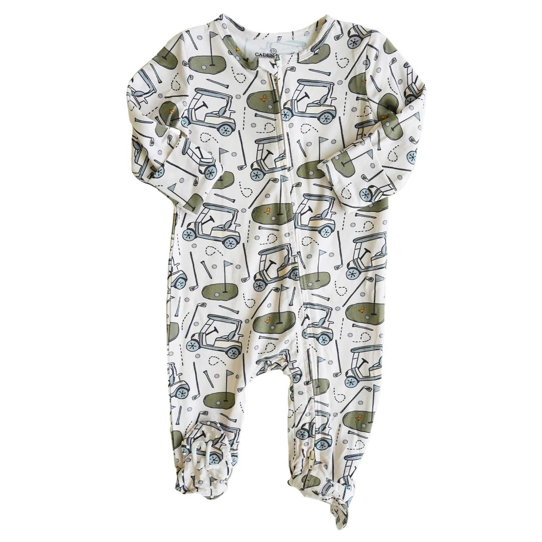 Tee Time Zipper Footie | Caden Lane