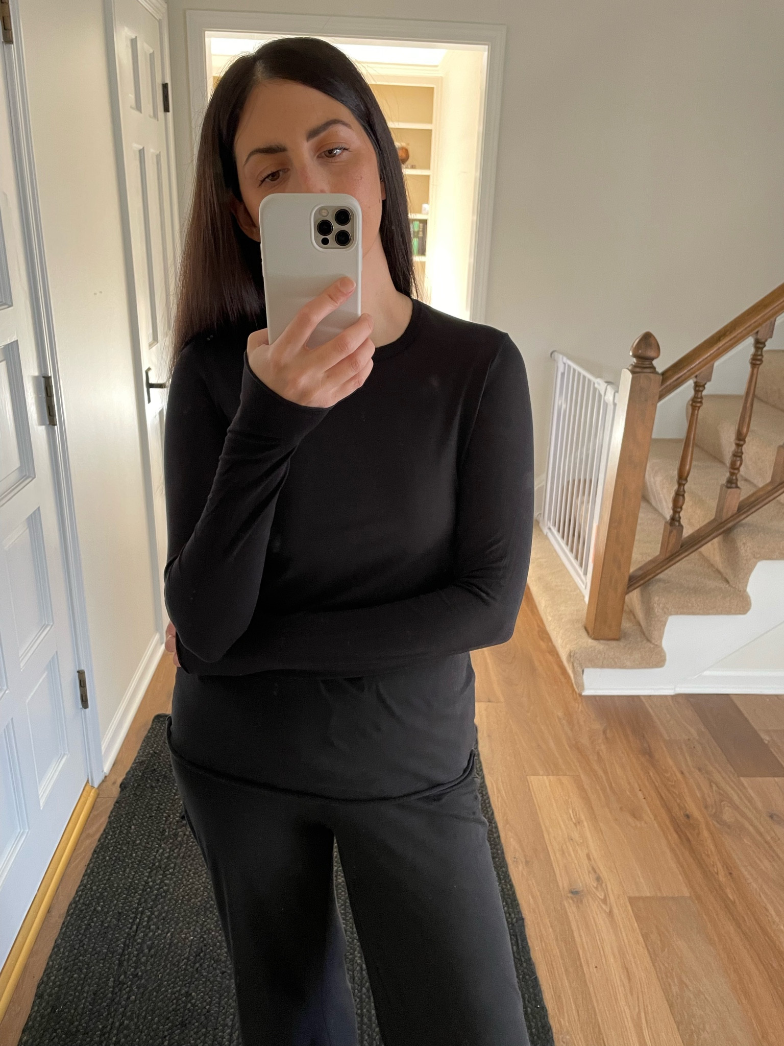 Skin long sleeve tee and boots pants in black—wearing a size 1

#LTKstyletip #LTKunder100 #LTKSeasonal