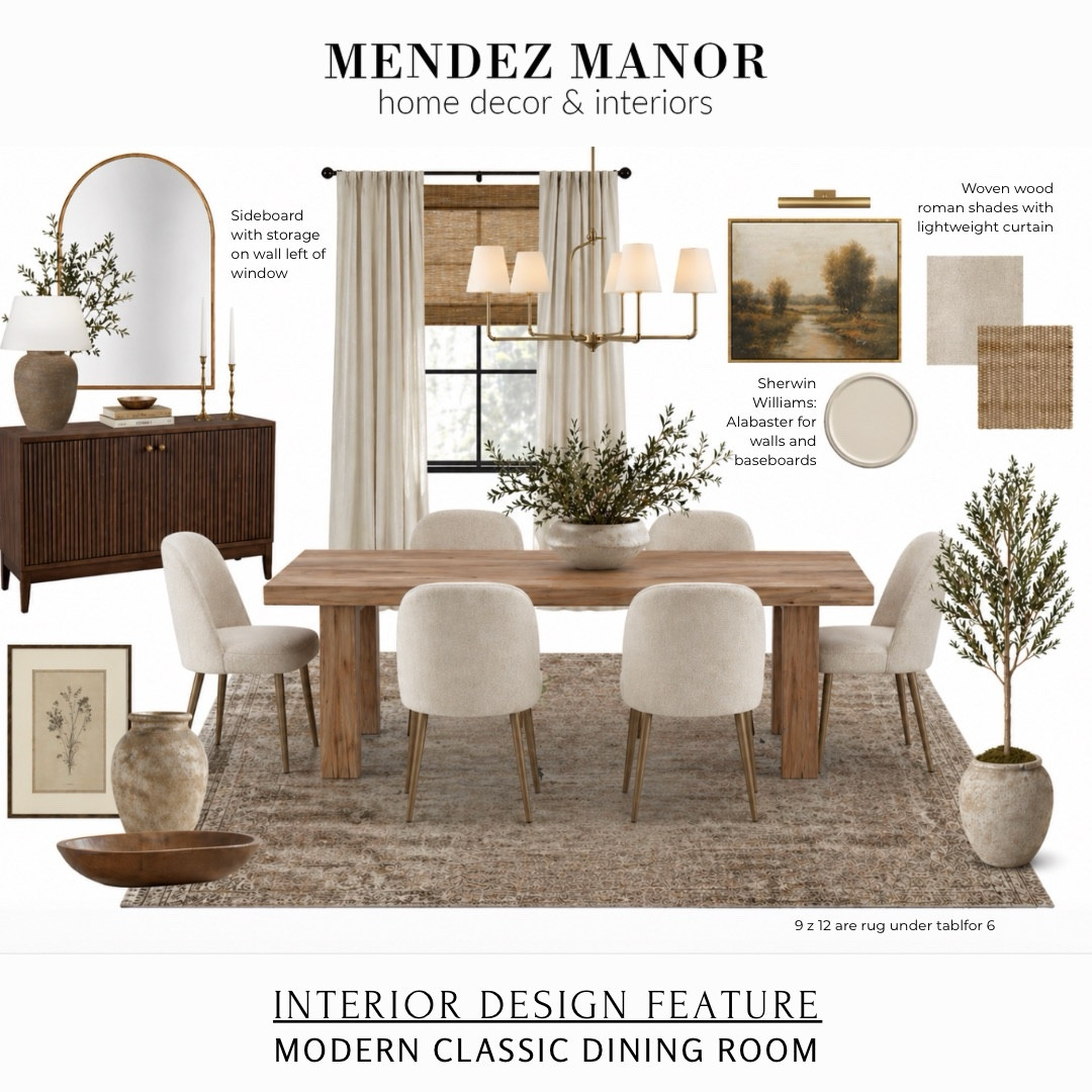 
My design packages make a great Mother’s Day gift! 

Dining room design using the Reed extension dining table and Brea dining chairs from Pottery Barn. Large area rug, sideboard with storage and arched mirror above. 

🏡 Through my flat-rate virtual design packages, I create complete room plans - including layout, furniture selections, finishes and shoppable links - so you can confidently bring your space to life. Visit mendezmanor.com to reserve your package. 👍🏻

#LTKMothersDay #LTKHome