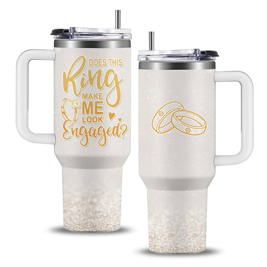 Engagement Gifts for Women - Does This Ring Make Me Look Engaged Travel Tumbler40oz - Stainless S... | Amazon (US)