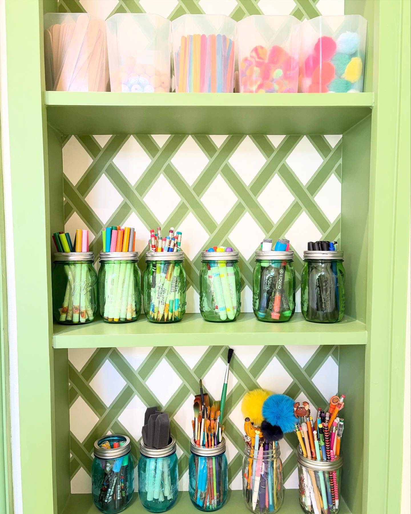 A fun craft corner that’s both practical and pretty 🤩
.
.
.
#craftorganization #homeorganizing #organizedoffice #officeorganization #organizedhome #kidscrafts #craftideasforkids #organizedmom

#LTKKids #LTKFamily #LTKHome