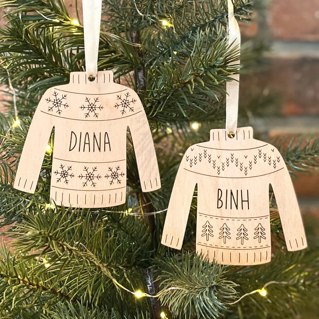 Custom Sweater Ornament Bundle Personalised Name Ugly - Etsy | Etsy (US)