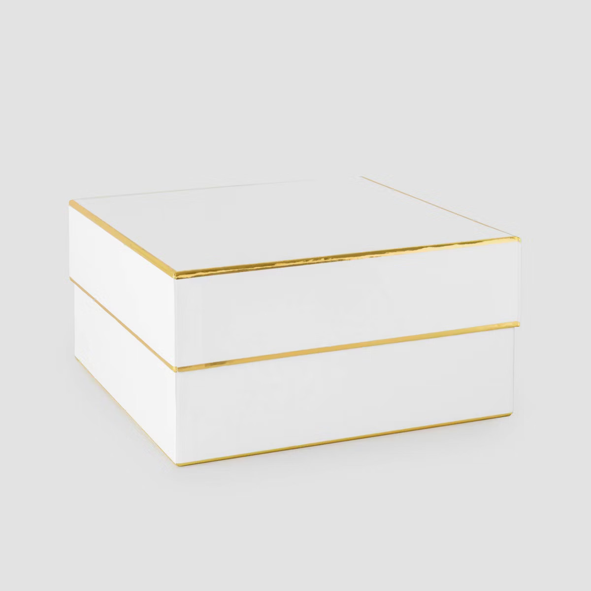 10"x10"x5" Large Square Gift Box White/Gold - Sugar Paper™ + Target | Target