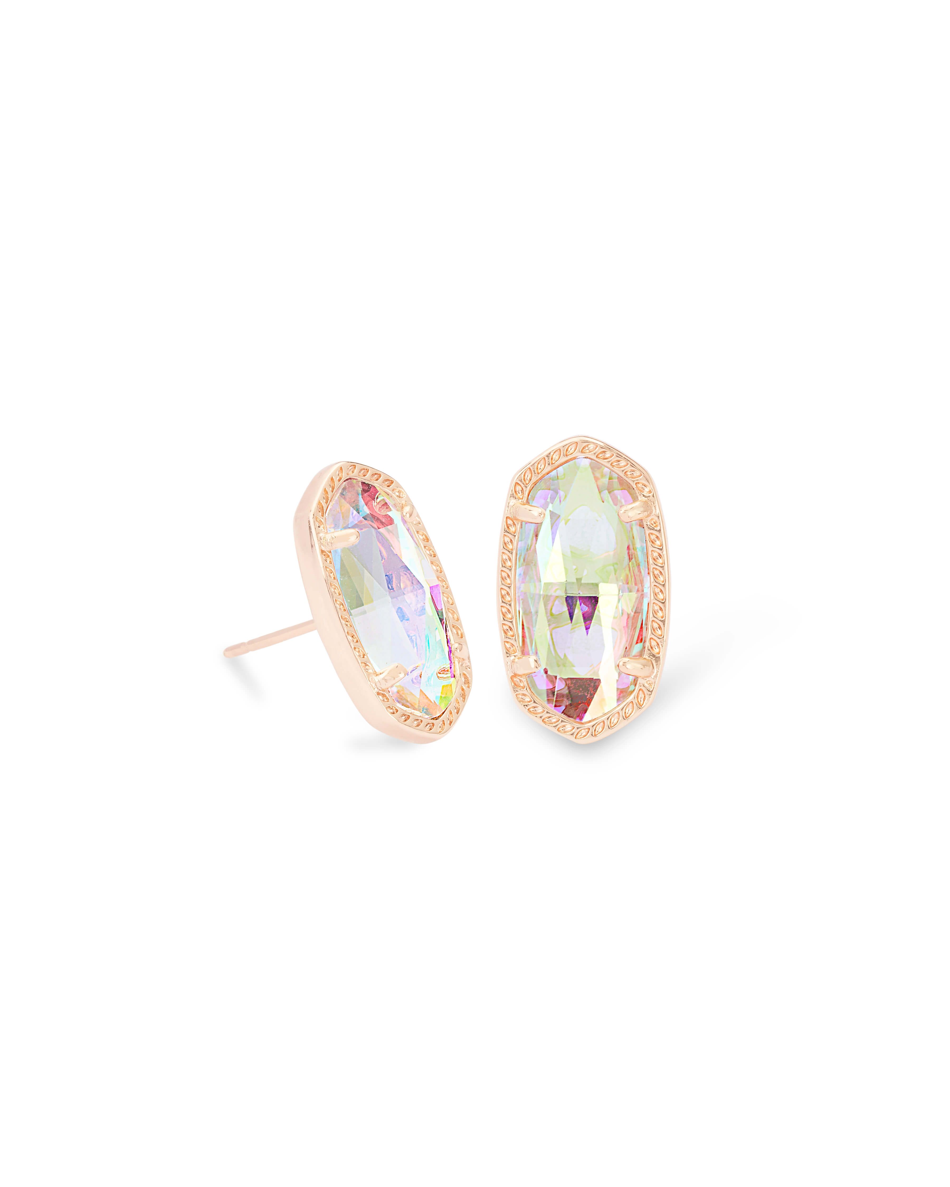 Ellie Rose Gold Stud Earrings in Dichroic Glass | Kendra Scott