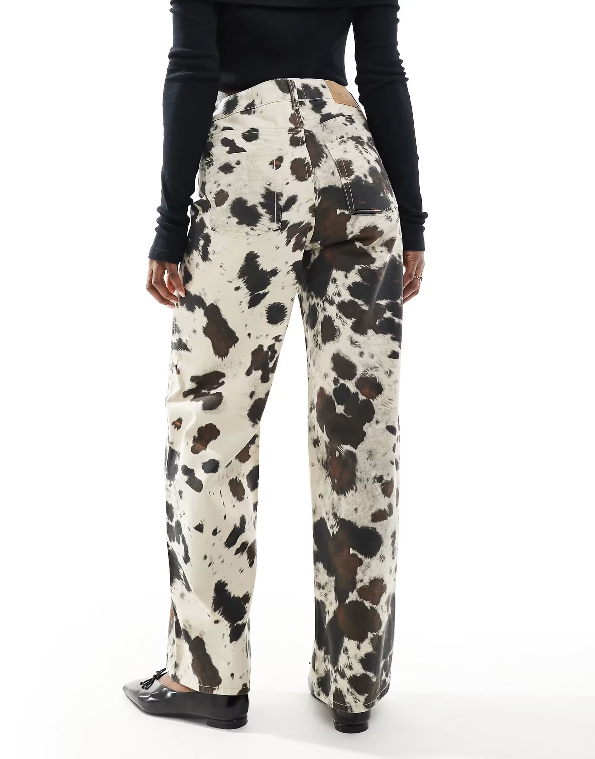 JJXX Tokyo wide fit jeans in cow print | ASOS | ASOS (Global)