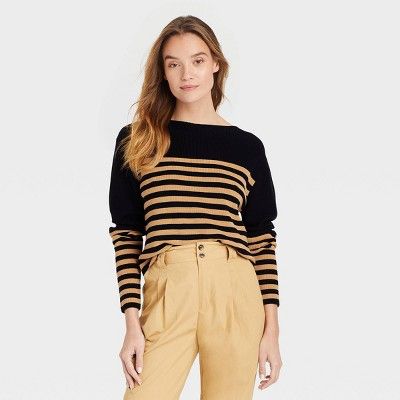 Women's Boat Neck Pullover Sweater - Who What Wear™ Striped | Target