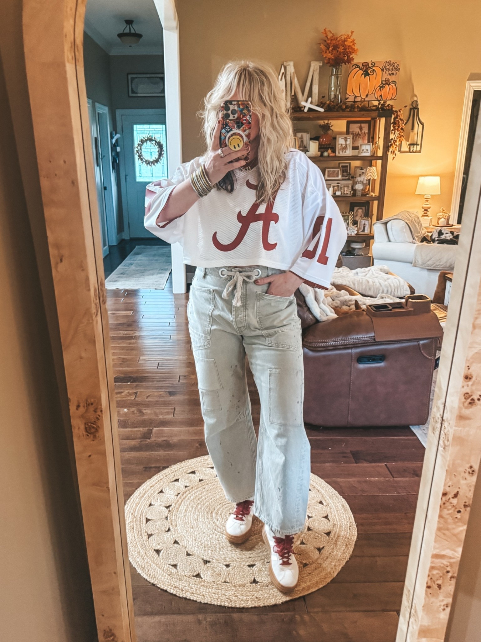 Roll Tide Roll ♥️
Jersey I sized down 
Jeans sized down one 
Sneaks sized down one