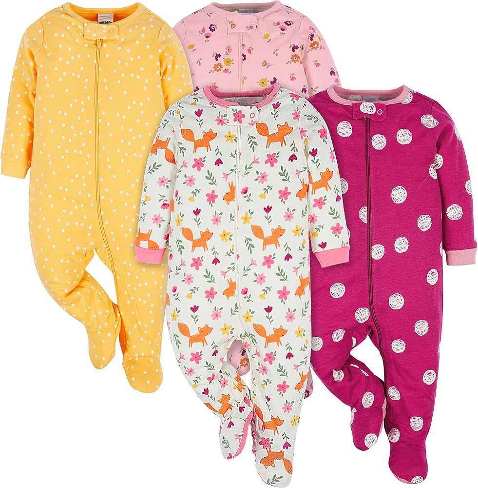Onesies Brand baby-girls 4-pack Sleep 'N Play Footies Multi Pack | Amazon (US)