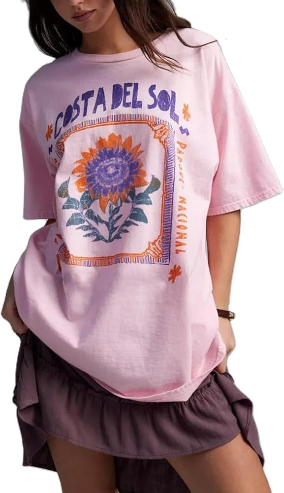 Womens Y2k Fruit Graphic Print Oversized T Shirts Summer Vintage Aesthetic Baggy Tees Tops Teen G... | Amazon (US)