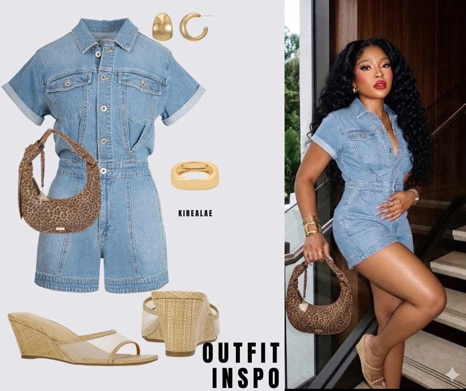 If "cute and comfortable" was an outfit, it would be this Jessica Simpson denim romper. ☀️🤎

Add a cheetah print purse, natural brown wedges, and gold jewelry details, and you've got the perfect summer look. ✨

#LTKootd #LTKPlusSize #LTKMidsize