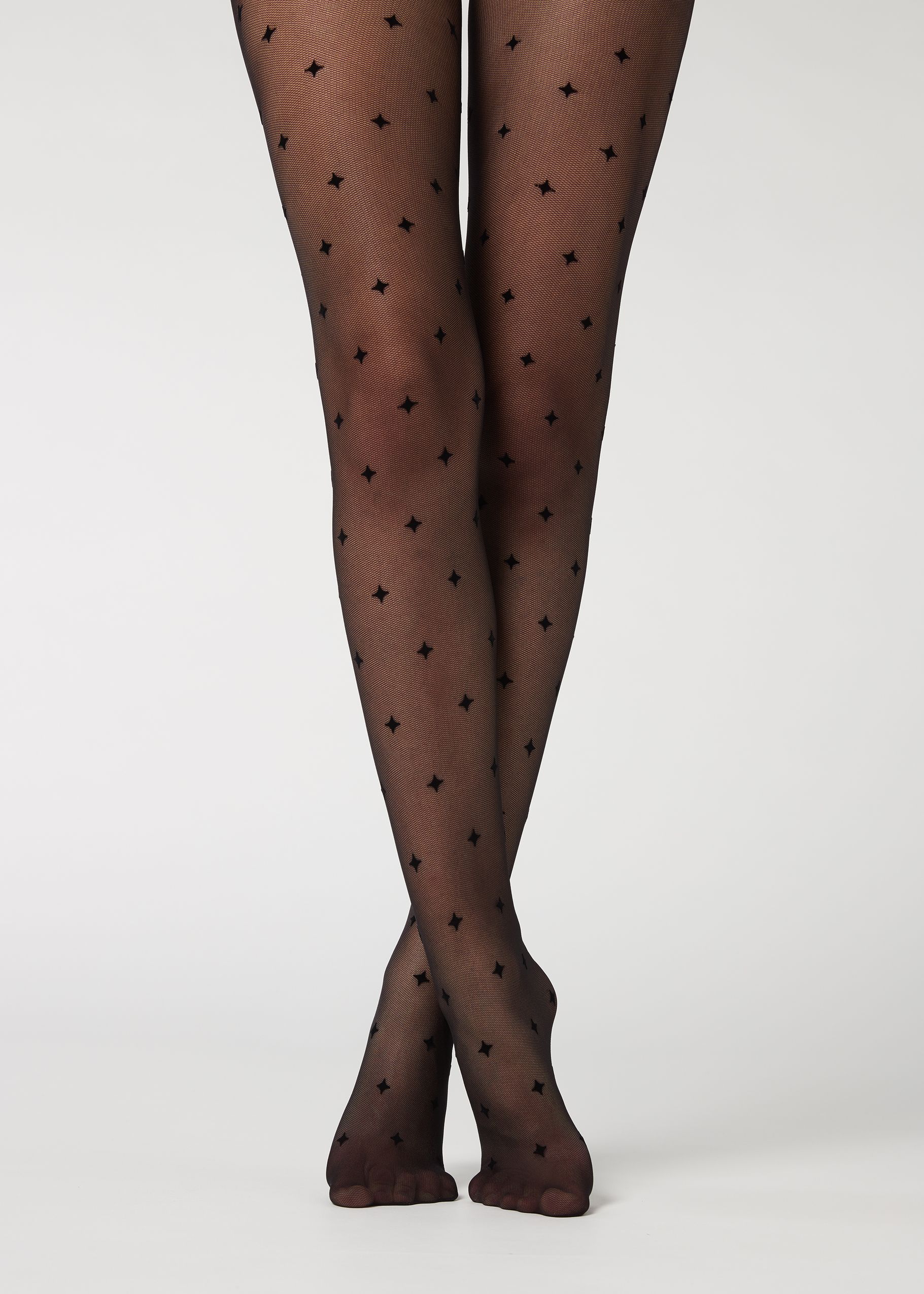40 Denier Sheer Tights with Flock Print - Calzedonia | Calzedonia US