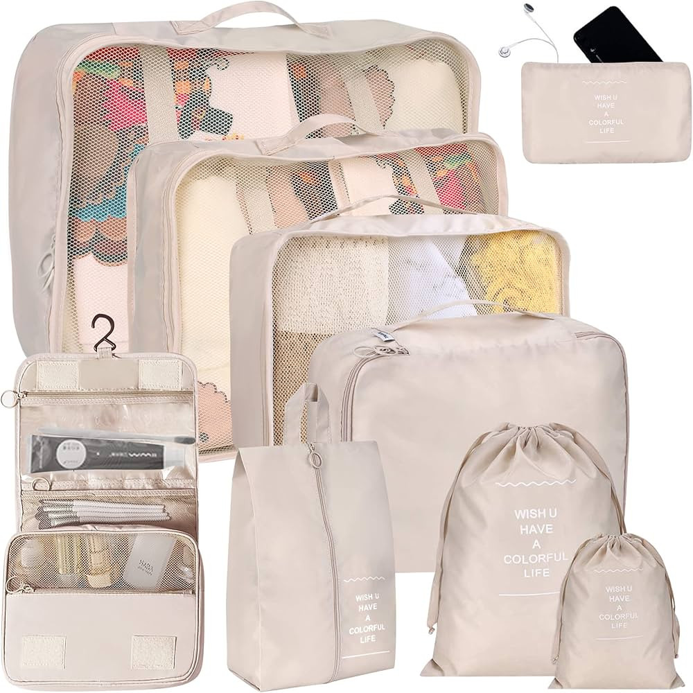 kingdalux Packing Cubes for Suitcases 9 Set, Compression Storage Travel Luggage Organizers, with ... | Amazon (CA)
