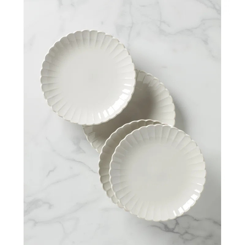 French Perle Scallop 4-Piece Dinner Plate Set | Wayfair North America