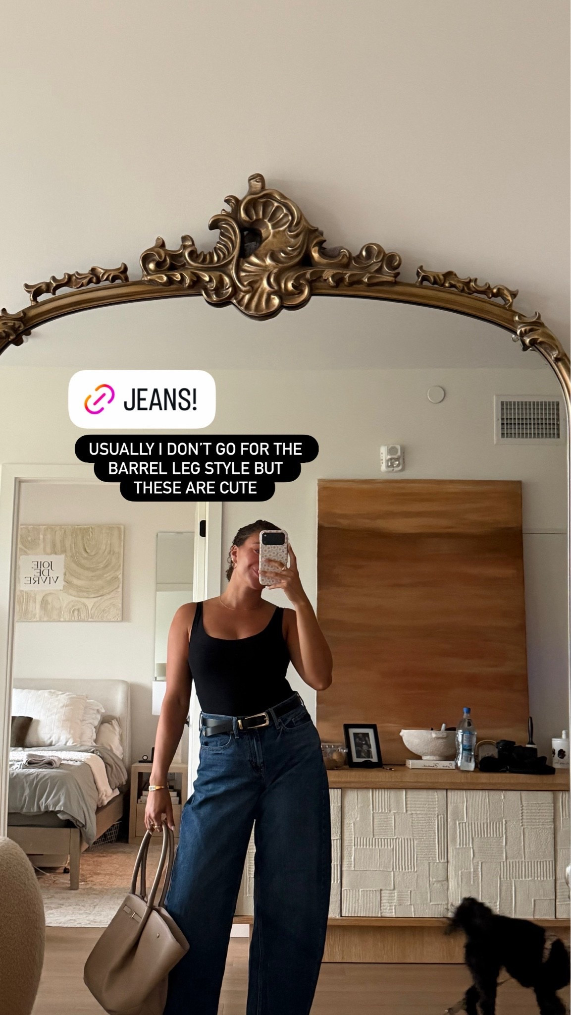 End of summer OOTD! Barrel leg jeans with a black bodysuit and a statement belt

#LTKootd