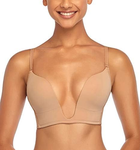 DotVol Women's Deep Plunge Bra Convertible Push up Low Cut Seamless Wireless Bra | Amazon (US)