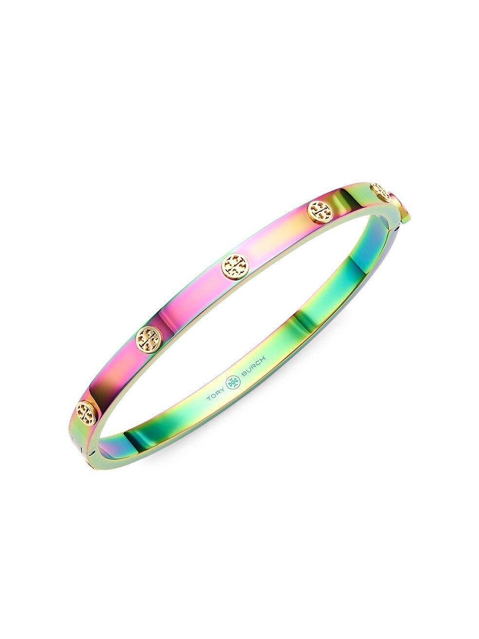 Miller Iridescent & Goldtone Stainless Steel Hinged Bangle | Saks Fifth Avenue