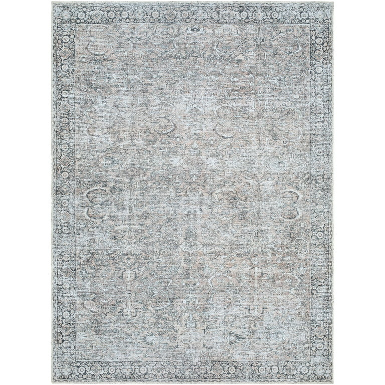 Better Homes & Gardens Persian Blooms Washable Non-Skid Area Rug, Brown, 5'3" x 7' | Walmart (US)