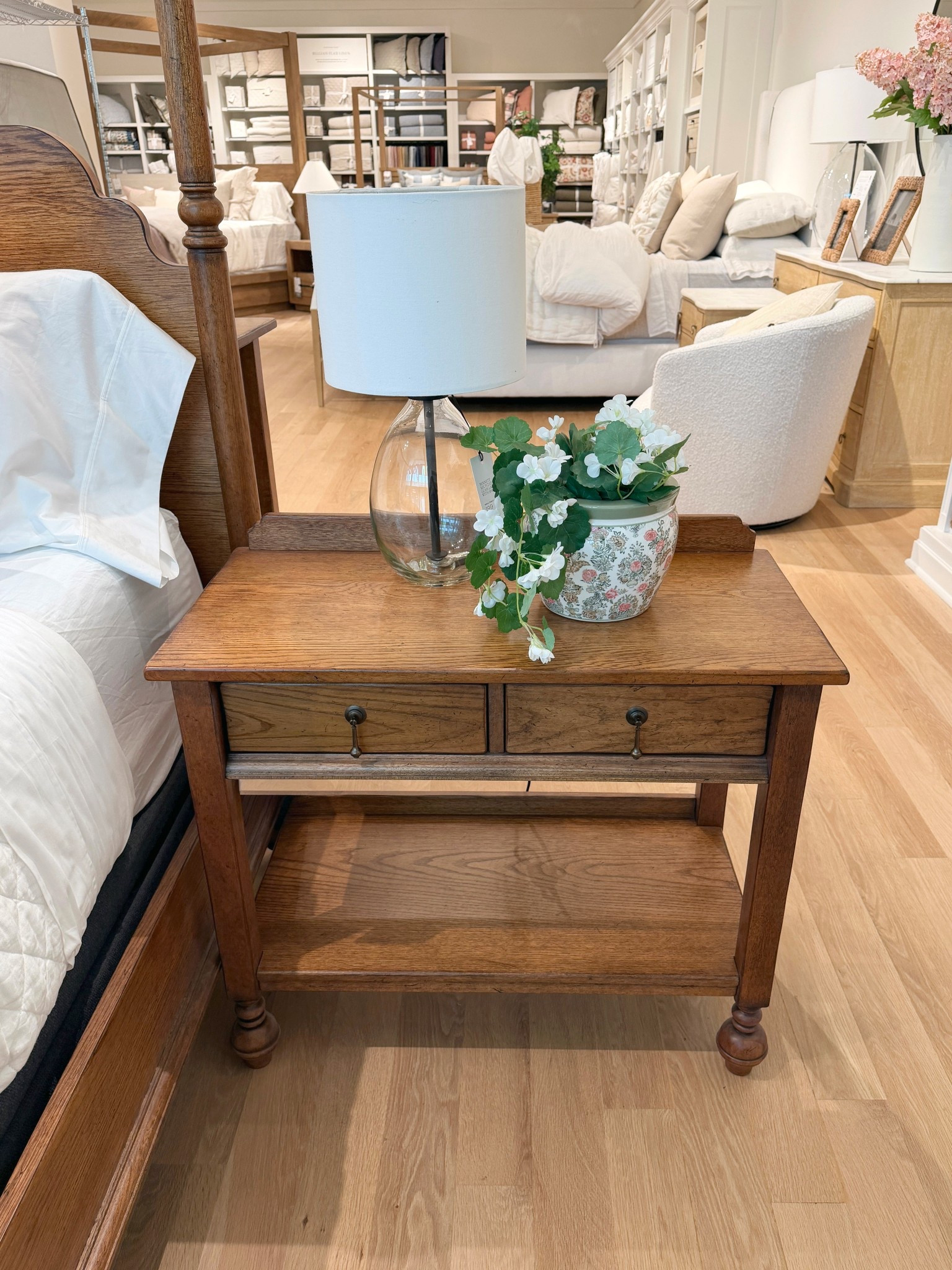 Classic bedroom charm! ✨ The Summerville Nightstand (32”) from Pottery Barn in Tuscan Brown has such a beautiful heritage-inspired look. 🤎 The finish is designed to mimic the natural wear of antique furniture, so each piece has its own unique character. 💫 It brings that vintage, collected feel to a bedroom while still offering plenty of bedside storage. Also comes in a lighter Harbor finish for a softer look. Linked this nightstand and similar classic styles to shop! ☺️ #PotteryBarn #Nightstand #ClassicBedroom