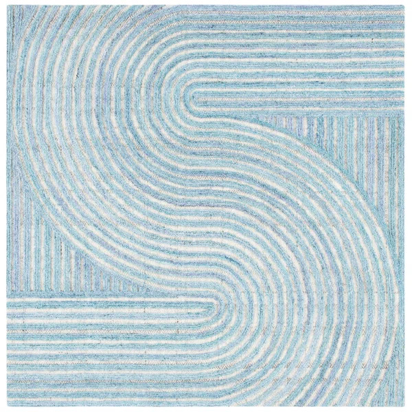 Stalvey Abstract Handmade Tufted Blue Area Rug | Wayfair North America