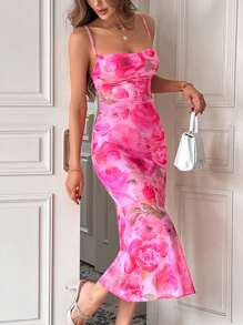 SHEIN Privé Robe À Fines Brides Imprimé Floral | SHEIN