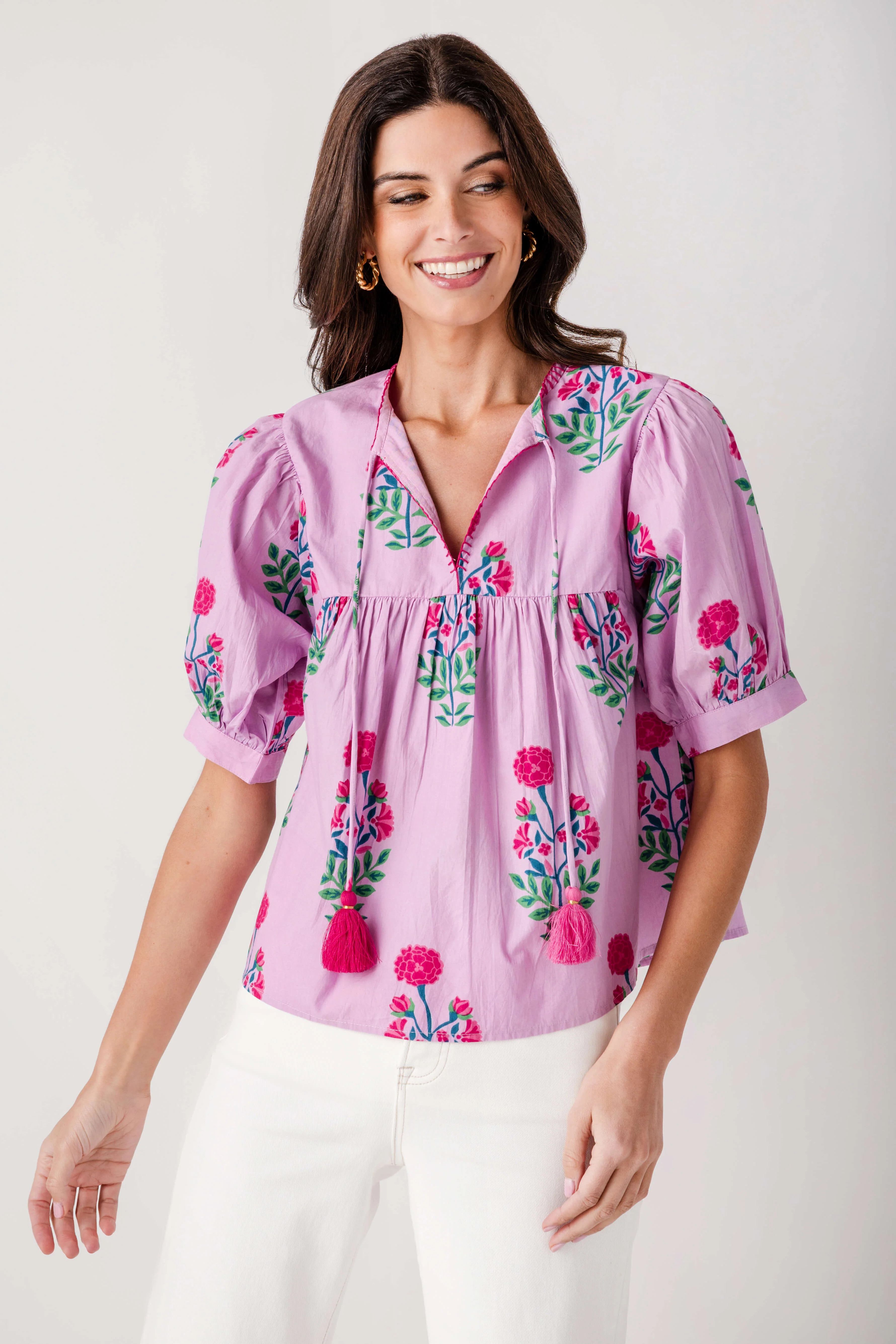 THML Garden Bloom Tassel Top | Social Threads