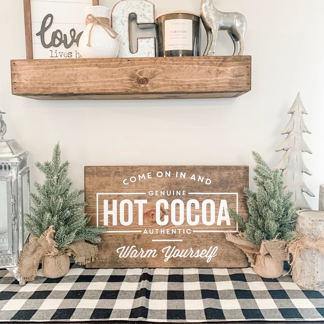 Hot Cocoa Sign | Hot Cocoa Bar Sign | Hot Chocolate Bar | Wood Signs | Farmhouse Signs | Rustic S... | Etsy (US)