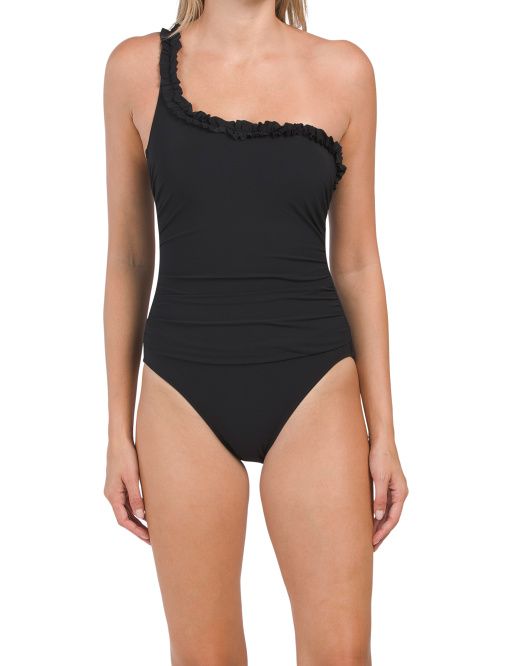 Frill Me One Shoulder One-piece Swimsuit | TJ Maxx