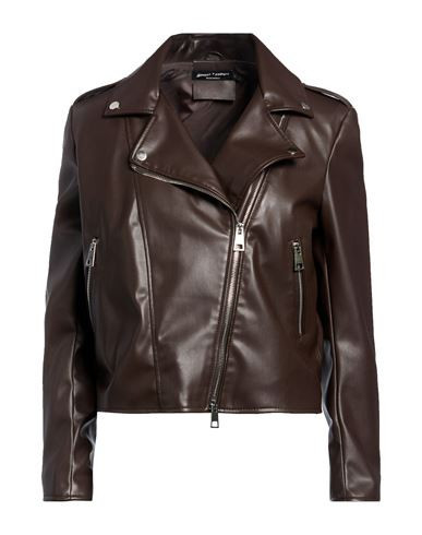 Street Leathers Woman Jacket Dark brown Size XS Polyurethane, Viscose | YOOX (US)