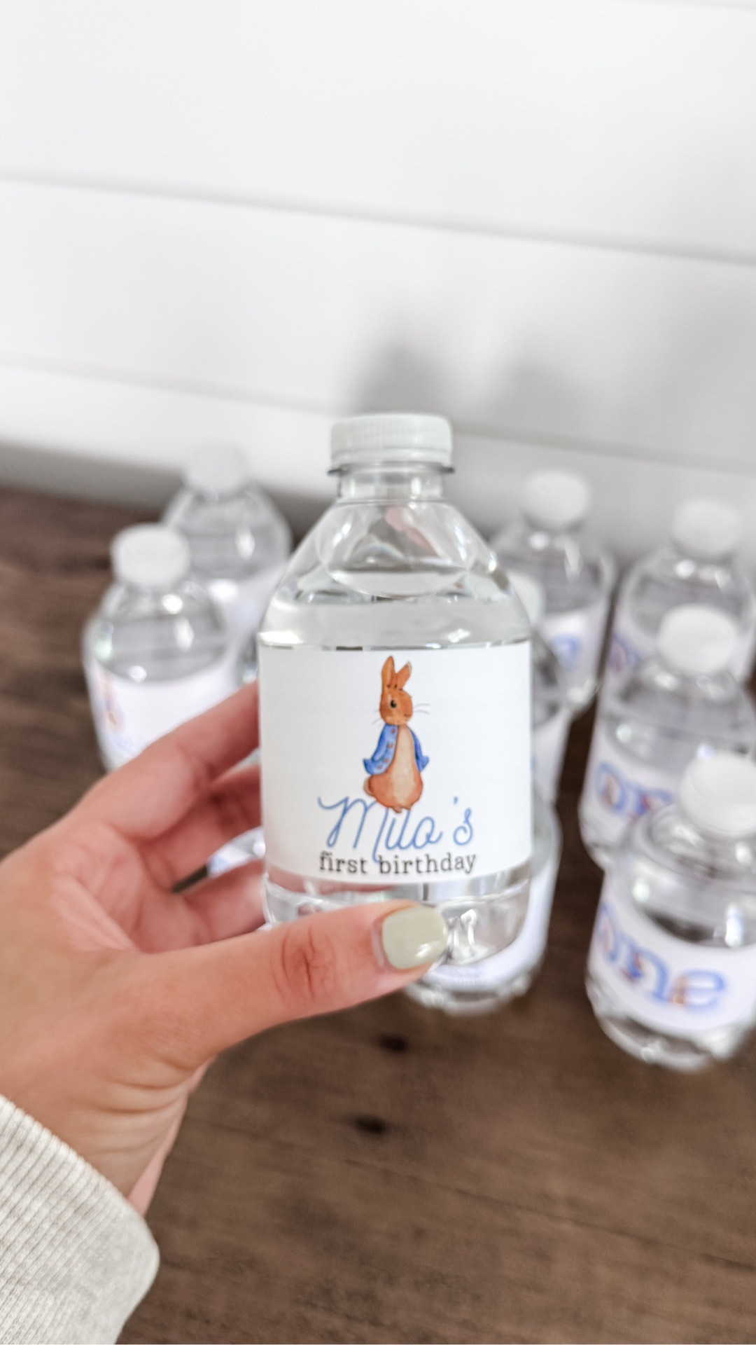 The easiest water labels that I made for my baby's first birthday 🤍🐰

#LTKKids #LTKmomlife #LTKHome