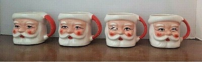 Vintage Lot of 4 Santa Claus Face Head Ceramic Christmas Mug Cup Japan | eBay US