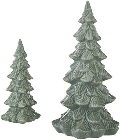 RAZ Imports 2022 Cozy Christmas 9.75" Green Ceramic Trees, Set of 2 | Amazon (US)