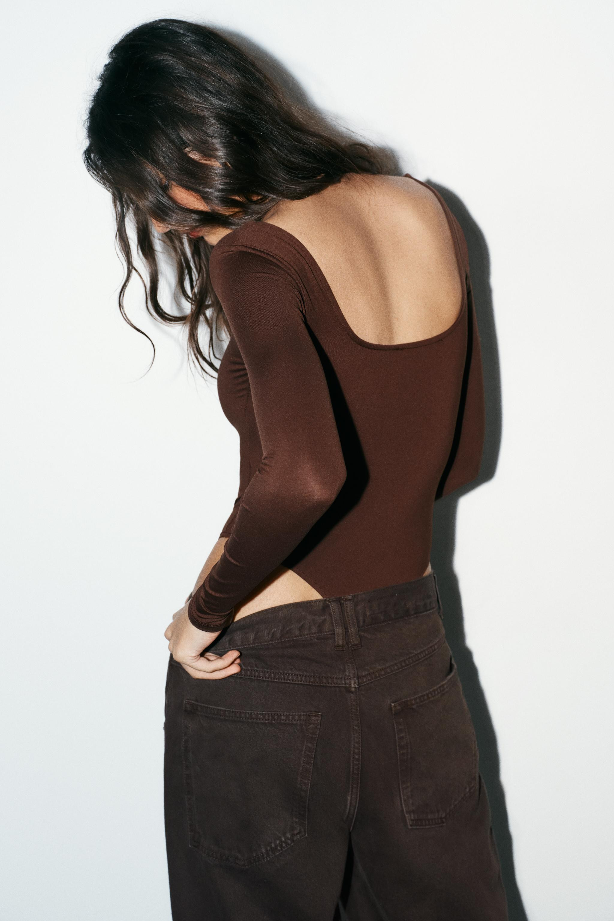 SQUARE NECK POLYAMIDE BODYSUIT | Zara UK