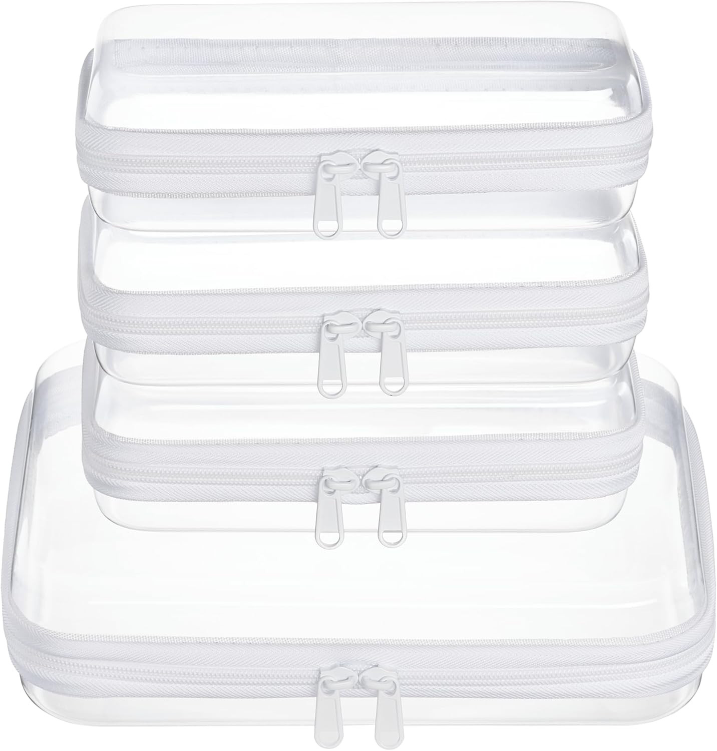 Clear Zipper Pouches, Hard Shell Zipper Case (M+3S) | Amazon (US)