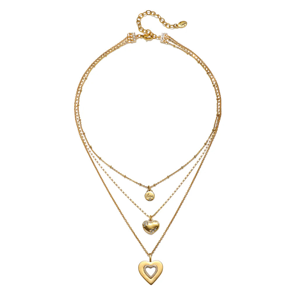 Heart of Gold 3-Strand Talisman Necklace | Sequin