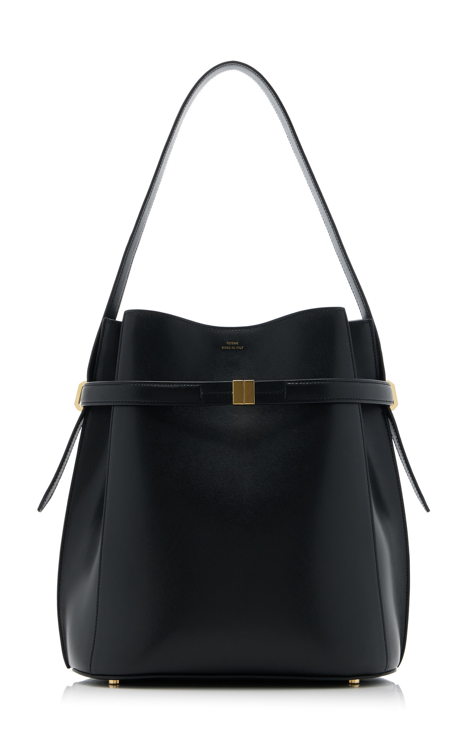 Toteme - Belted Leather Bucket Bag - Black - OS - Moda Operandi | Moda Operandi (Global)