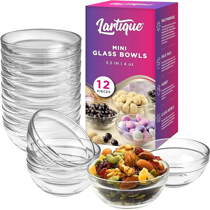 Mini 3.5 Inch Small Glass Bowls - Small Bowls Perfect for Prep, Dips, Nuts, or Candy - Glass Prep... | Amazon (US)