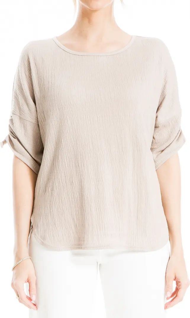 Cinched Sleeve Textured T-Shirt | Nordstrom Rack