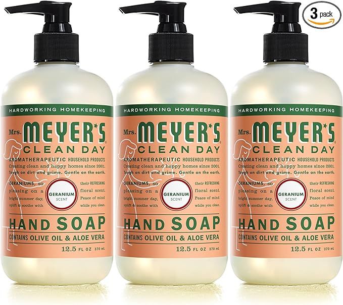Mrs. Meyer's Clean Day's Hand Soap, Made with Essential Oils, Biodegradable Formula, Geranium, 12... | Amazon (US)
