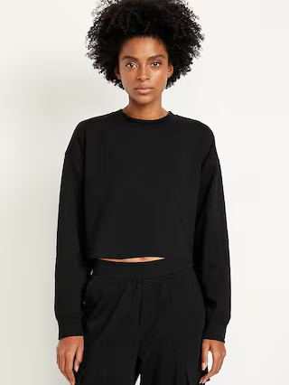 Dynamic Fleece Oversized Crop Sweatshirt | Old Navy (US)