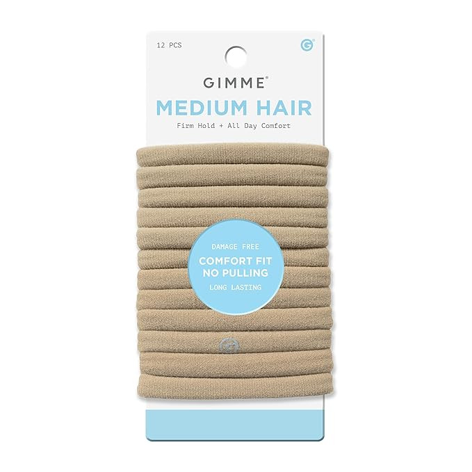Gimme Beauty Medium Hold Hair Bands - Seamless Nylon & Spandex Ties for All Hair Types - Damage-F... | Amazon (US)