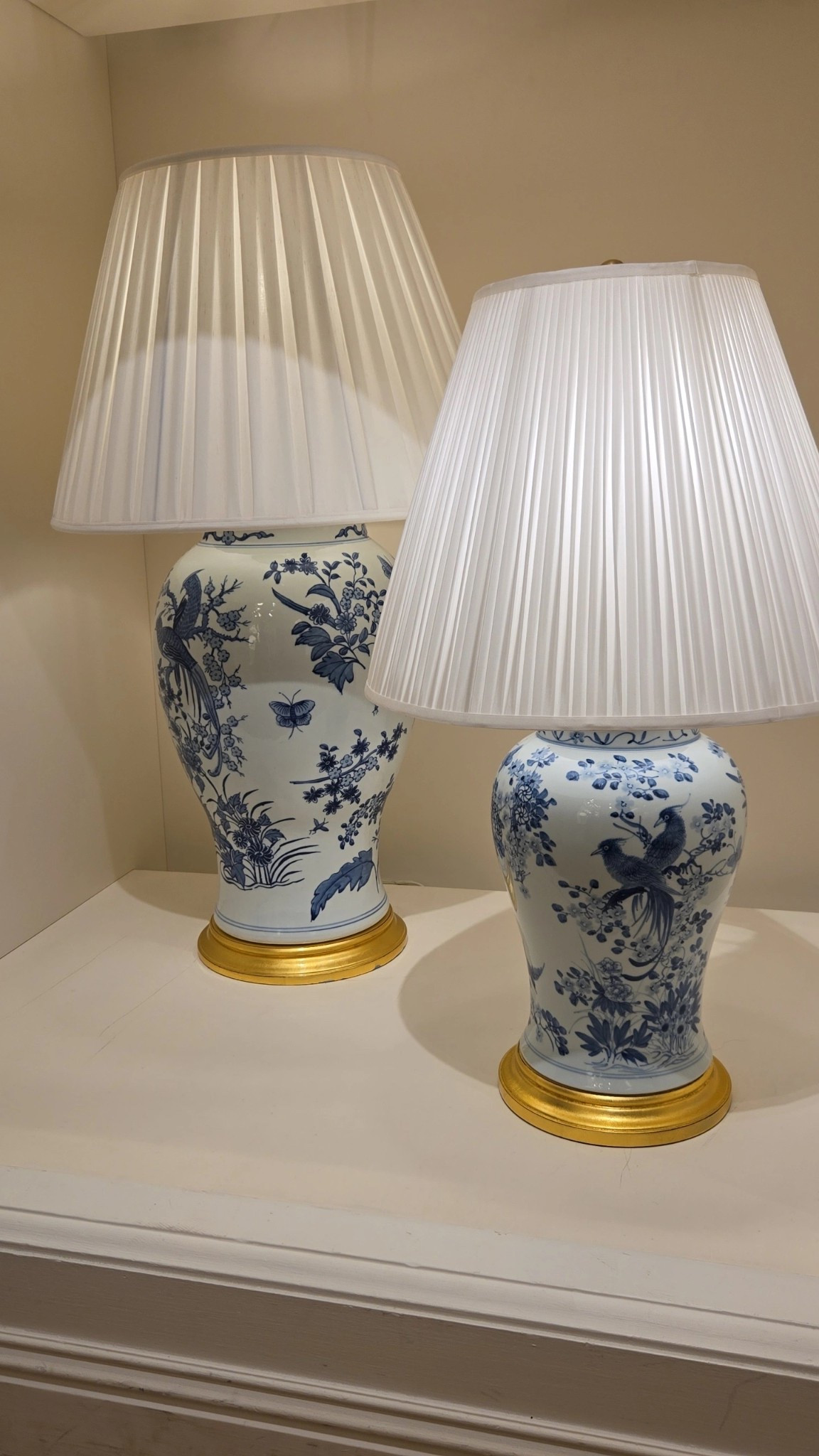 Ralph Lauren lamp, blue and white, pleated shade, lighting, French, modern, coastal in the living room, entry, hallway, office.

#LTKHome