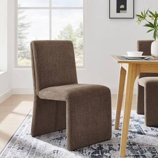 Emory Fabric Slipper Dining Chair in Mocha | The Home Depot