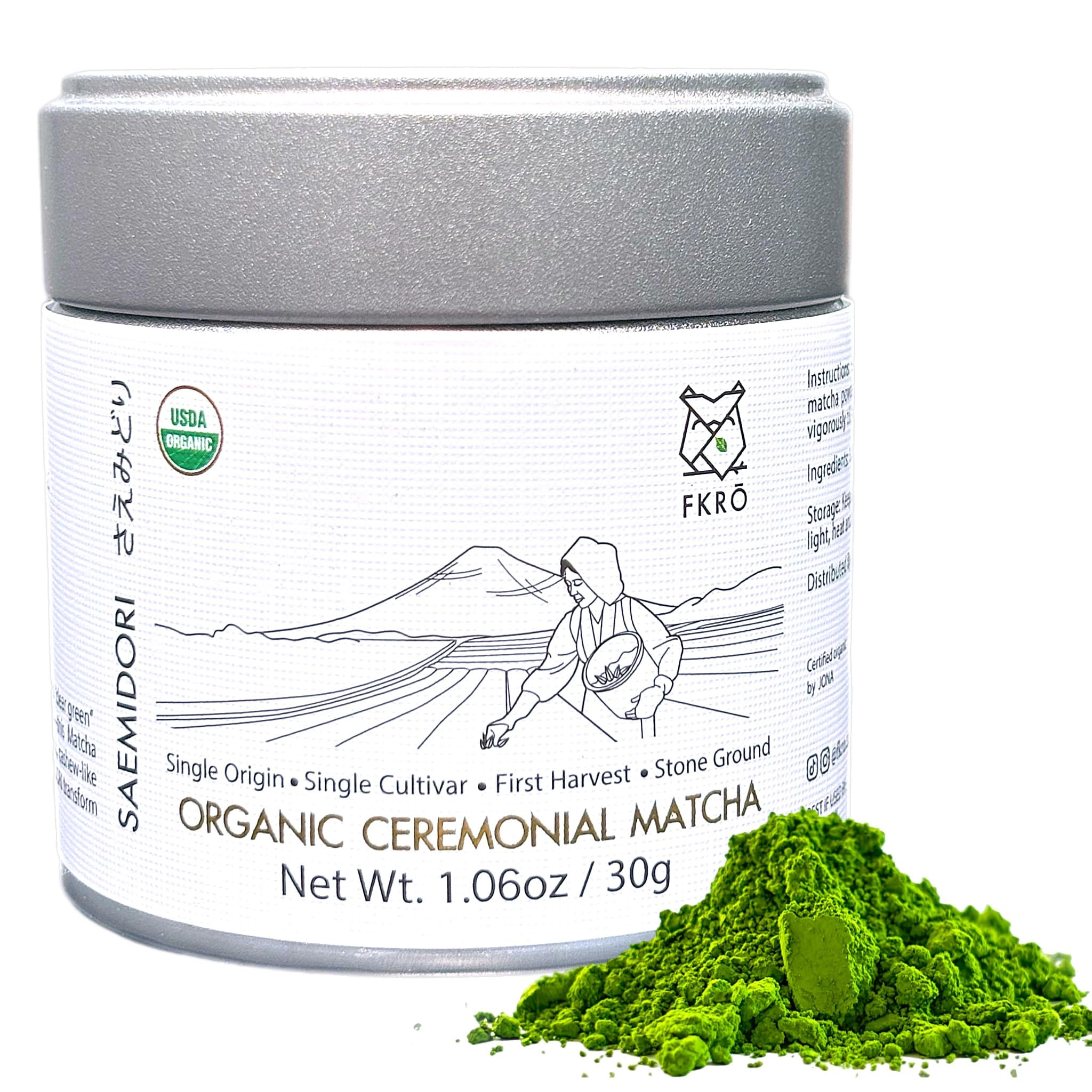FKRO Organic Ceremonial Grade Matcha Green Tea Powder | 1st Harvest, Single Origin, Single Saemid... | Amazon (US)