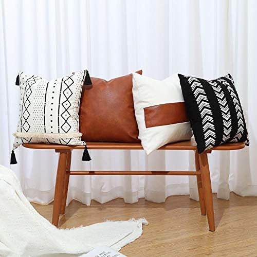 GALMAXS7 Boho Throw Pillow Covers 18 x 18 Set of 4 - Modern Stripe Geometric Farmhouse Decorative Pi | Amazon (US)